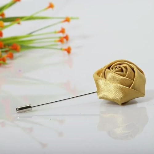 LOUKEKE 10 Stück Boutonnieres für Männer zur Hochzeit, Bräutigam, Corsage, Anstecknadeln, Band, Rosen, Blumen, Herrenanzug, Knopfloch, Brosche, Ehe-Zubehör