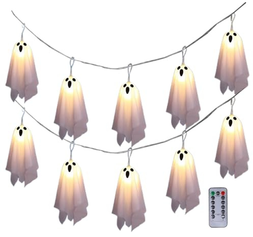 Halloween Ghost Lights - Ghost LED Lights Halloween Decorations | 8 Modi Ambient Lighting for Home Outdoor Patio Yard Garden Tree Living Room Bedroom Party