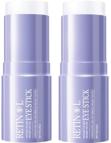 Retinol Under Eye Cream Stick: balsamo anti-invecchiamento per occhiaie scure, riduce le rughe con olio di burro di karitè, idrata profondamente e illumina il tono della pelle (2 pezzi)