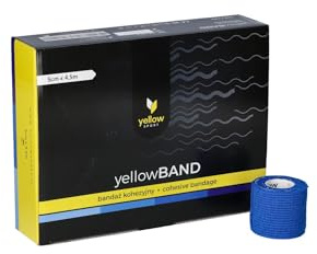Zarys yellowBAND – Bandage cohésif, 5 cm x 4,5 m, Bleu - Boite de 12 pièces