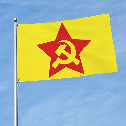 Udssr Hammer Sichel Urlaubsbanner Druck Hofflagge Mit Schnallen Hausflagge 90X150Cm Für Heimdekoration Veranda Dekoration