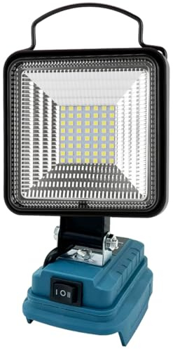 Akku Lampe für Makita 18V Akku, 48W 4800LM Led Arbeitsleuchte（Ohne Akku） | mit 2 USB für Camping, Autoreparaturen, Notfall Ersatz für Makita DML816
