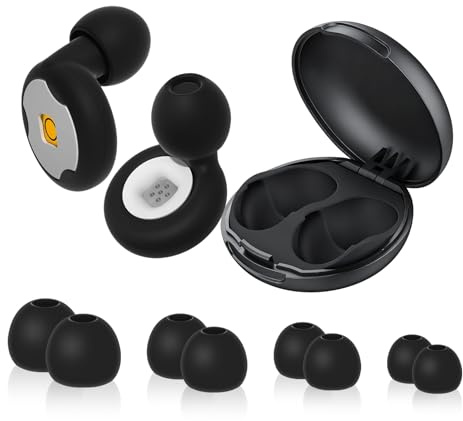 Tappi Orecchie Dormire, Tappi per Orecchie Antirumore,Elasticizzato Riutilizzabile, Protezione dell’Udito per Sonno Profondo, Uso Prolungato in Ufficio, Viaggi Aerei e Studio (Nero)