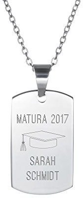 Gravado Kette mit Dog Tag Anhänger mit Gravur Abitur/Matura