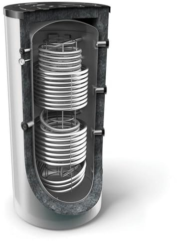 Hygienespeicher, Boiler mit Edelstahlwellrohr, 2 zusätzlichen Wärmetauscher - legionellenfreien Trinkwasseraufbereitung, Pufferspeicher, Trinkwasserspeicher 1000 L Liter