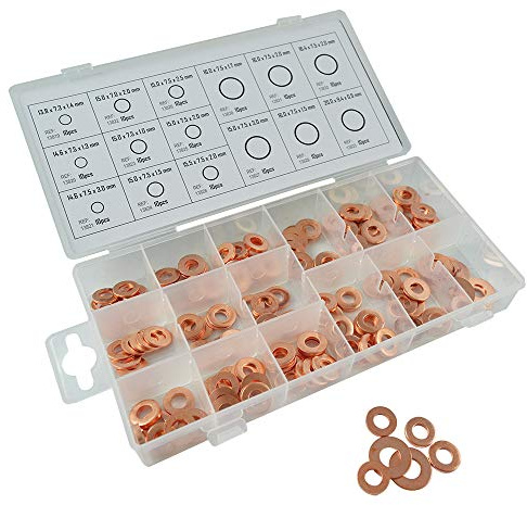 JBM Estuche de Arandelas de Cobre para Inyector 150 Pcs