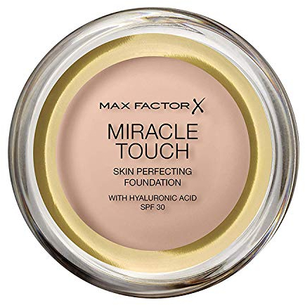 Max Factor Miracle Touch Foundation, verbesserte Formel, mit LSF 30 und Hyaluronsäure, Farbton 38 Light Ivory