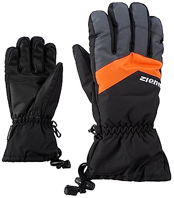 Ziener Kinder LETT AS glove junior Ski-Handschuhe / Wintersport | wasserdicht atmungsaktiv, black/graphite, 7