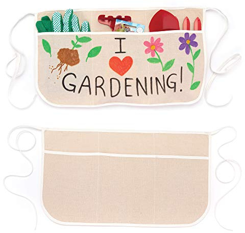 Baker Ross AW266 Fabric Waist Aprons (Pack of 3) For Kids to Decorate and Personalise for Mothers Day - Ideal For Cooking, Messy Play or Gifting