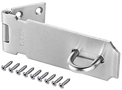 Repuhand Vorhängeschloss Tür Hasp Türschloss Sicherheits-Vorrichtung Edelstahl und 8x Schrauben für Schrank, Schublade, Schrank und mehr