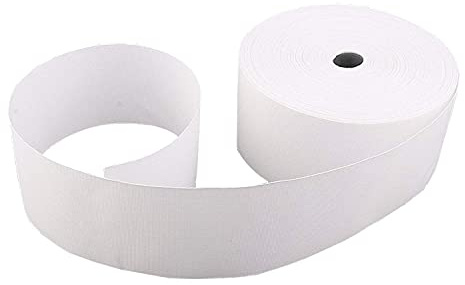 Trimming Shop 100mm Large Blanc Rideau Rubrique Bande Mélangé Coton Polyester Draperie Rouleau pour la Fabrication Rideaux, Rideaux,DIY Projets, Loisirs Créatifs Fournitures (50 Mètres de Long)