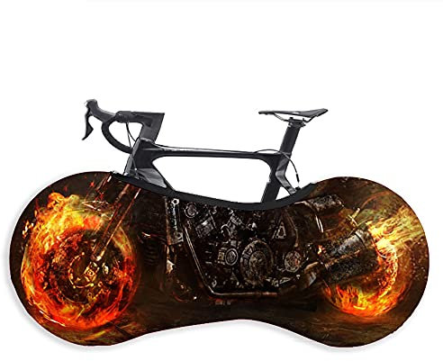 Hovico Bicycle Wheel Cover, Anti-dust Indoor Bike Storage Bag, Bike Wheel Cover Washable High Elastic Tire Package Road MTB Protective Gear Garage for Tires of 26-29 Inches (Style A)