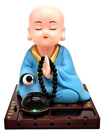 Yajimsa Solar Dancing Figures,Solar-Powered Bobble Shaking Head Dancing Toy | Solar Dancing Monk Nodding Head Swing Toy Desk Car Decor Ornament