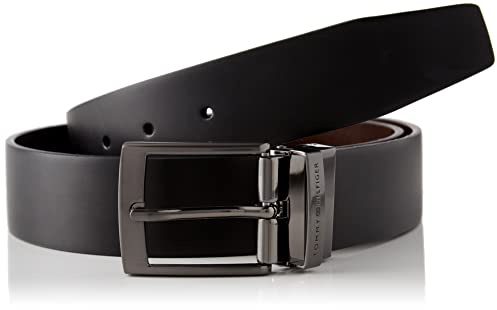 Tommy Hilfiger Herren Gürtel Adan 3.5 Rev Ledergürtel, Schwarz (Black/Testa Di Moro), 80