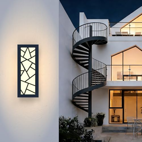TRUWELLA Outdoor Wall Light 11.8inch Modern Outdoor Wall Sconce LED Long Wall Sconce Black Front Porch Light IP67 Waterproof 3000K Exterior Lighting Fixtures