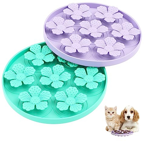 TUCANA 2PCS Lick Mat for Dogs & Cats, Stable Slow Feeding Pad with Suction Cups, Licking Treat Mat, Anxiety Relief, Build Healthy Good Eating Habit (Pack of 2)
