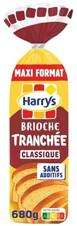 HARRYS - Brioche Tranchée Classique Sans Additifs - Maxi 680g - Délicieux Petit Déjeuner Gourmand - Lot De 3