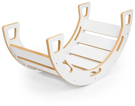 Obubu - Arche d'escalade et Bascule Bébé - Tour d'escalade - Montessori en Bois - Triangle d'escalade - Structure d'escalade Faite à la Main - pour Les Enfants à Partir de 1 an - Blanc