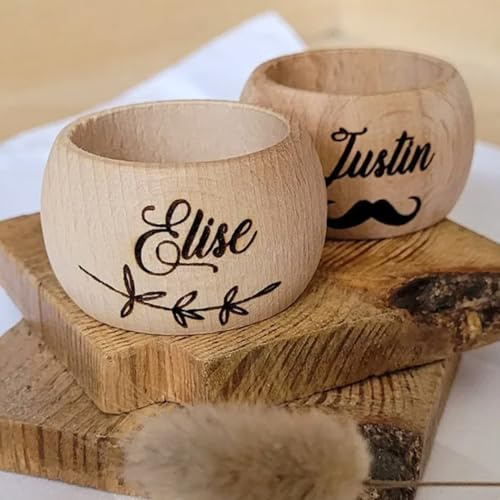 Portatovagliolo In Legno Personalizzato Con Incisione Di Nome E Cognome, Porta Portatovagliolo, Decorazione Rustica Per La Tavola Di Matrimonio