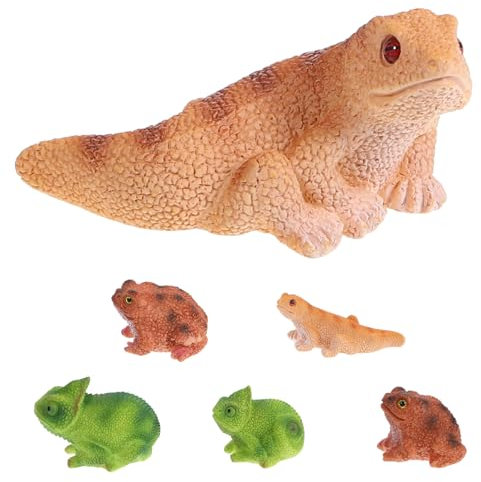 Toyvian 6stücke Teiliges Miniatur Tierfiguren Aus Harz Niedliche Tier-Dekoration Für Mikrolandschaften Für Schreibtisch Puppenhaus Und Gartenaccessoires