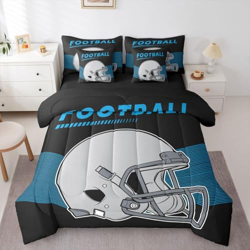 Erosebridal 7Pcs Bedding Sets & Collections Football Comforter Set Bed in a Bag King Size (1 Comforter, 1 Flat Sheet 1 Fitted Sheet 2 Pillowcases and 2 Throw Pillow Covers)