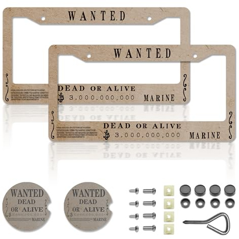 Anime License Plate Frames，Anime Car Accessories for Women & Men，Cute License Plate Holder，Aluminum License Plate Frame Fits Standard US Vehicles Size 12.2 x 6 Inch (1，500，000，000)