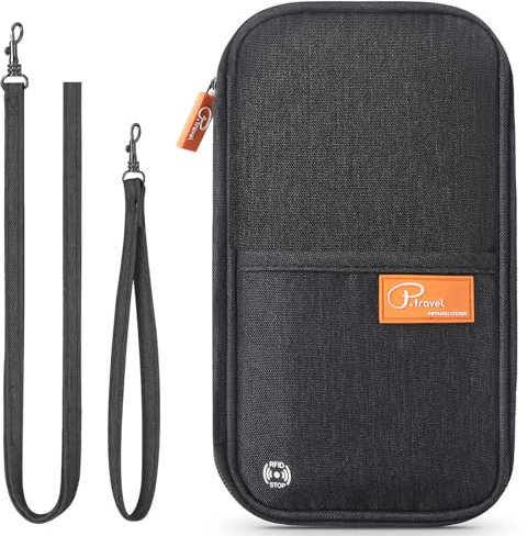 VanFn Reisebrieftasche Familie Reisepasshülle RFID Blocking Reise Dokument Organizer Wasserdicht Urlaub Reisepass Hülle Herren Damen für Personalausweis, Kreditkarten, Flugtickets, Geld, Münzen, B -