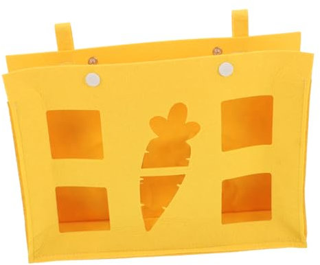 HANABASS Hasenstrohbeutel Feeder-Tasche Hasenfutter Futterspender Häschen-Feeder Hängende Filztasche Für Kaninchen Futterkaninchen Hängende Tasche Kaninchen-zubehör Gefühlt Yellow