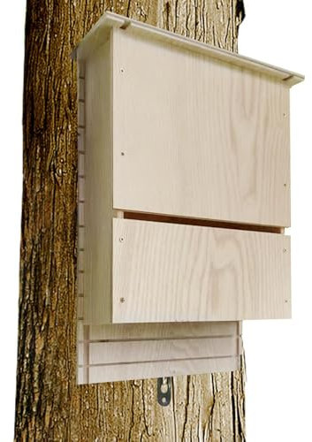 Fladdermusbox för utomhusbruk, återanvändbar fladdermuslåda, trädekoration för vinterbruk, fladdermusbo, utomhushus, fladdermusdrag av trä