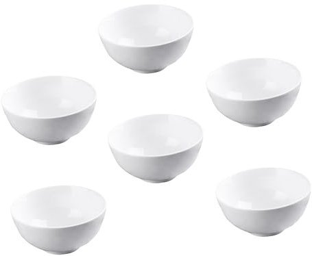 COLLBATH Lot De 6 Bols à Riz En Porcelaine Blanche 10 Cm, Bol En Porcelaine, Récipient Alimentaire Empilable, La Cuisine Maison Et Restaurant, Vaisselle Polyvalente