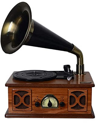 CAFIEDR Tourne-disques Rétro, Platine Vinyle Gramophone rétro Haut-Parleur Tourne-Disque avec Haut-Parleur intégré Lecteur Bluetooth sans Fil