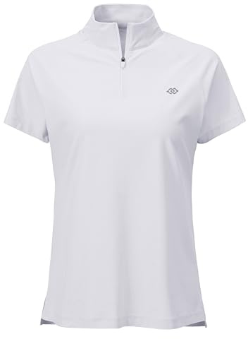 MoFiz Rash Guard Donna Manica Corta Anti UV UPF50+ Top Protezione Solare Asciugatura Rapida Camicia Surf con 1/4 di Zip