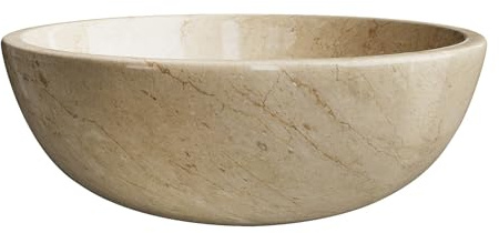 Vente-unique - Vasque à poser en marbre - Coloris créme - D40 cm - LAVINO