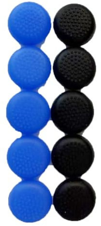 VIESUP 10 Pack Thumbstick Joystick Stick Cap Cover for Quest 1/ Quest 2 (5PCS Black+ 5 PCS Blue)