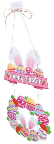 IMIKEYA Osterzauber Easter Außendekoration Türdekoration Tür Kranz Veranda Türschild Häschen Türhänger Anhänger für Haustüren Ostern wandbehang Türschild zu Ostern Türanhänger Papier