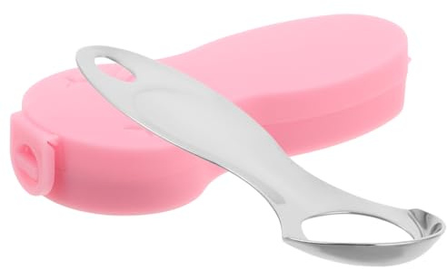 DRESSOOS Pulisci-lingua raschietto per linguetta cintura per il trucco raschietto lingua mini pulitore lingua sicuro detergenti per la lingua strumento per raschiare la lingua Silver