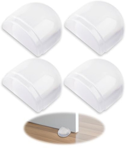 4PCS Fermaporta Trasparente, Fermaporta a Pavimento Adesivo Protezioni per Pareti, Fermaporta Da Pavimento Adesivo, Protezione Efficace per Porte E Muri, Facile Da Installare E Silenzioso