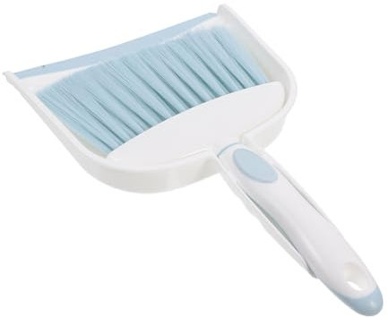 SHERCHPRY Petit Balai et Pelle à Poussière Intégré pour Nettoyage Brosse Douce pour Sols et Meubles Mini Balai Ergonomique Bleu pour Maison et Bureau