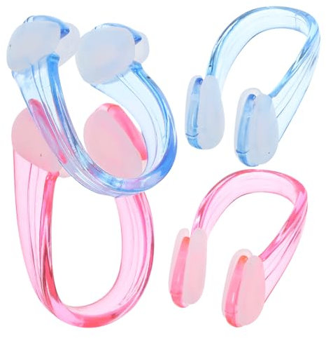 VICASKY 4 mollette per naso in silicone antiscivolo per adulti per nuoto portatile e uso