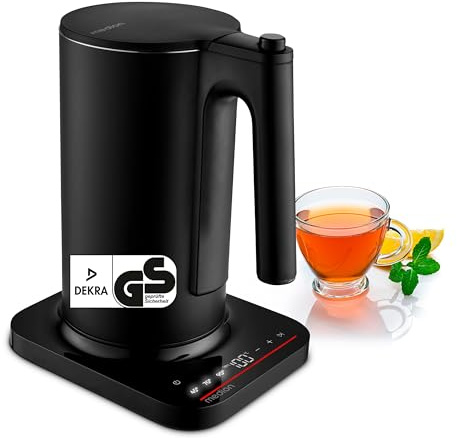 MEDION LIFE Hervidor digital MD12106 (2.200 W, 1,5 L, pantalla LED, barra luminosa LED, programas automáticos, bloqueo infantil, negro)