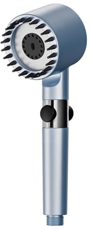 Shower Head High Pressure with Filter, 4 Spray Modes Shower Heads with 1.5M Hose and Holder, Handheld Massage Powerful Showerhead with ON/Off Switch for Residual Chlorine Remove,Blue