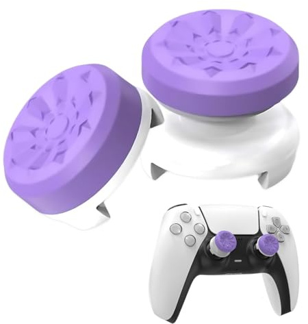 CEJAS 2 Stück Joystick Kappen Controller Sticks Grips, Silikon Thumbsticks Grips Caps für PS5/PS4/Xbox Series | Leistungsstarke Joysticks | 1 x Hoch, 1 x Mittel - Lila