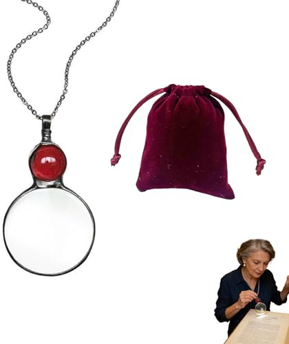 EUYKQNOI Lente D'ingrandimento Collana,1 Pezzi Ingrandimento,10X Lenti d'Ingrandimento Monocolo con Catena Pendente in Lega per Libri Lettura di Giornali Accessori Cosplay