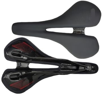 Sillín De Bicicleta Montaña For Hombre, For Ciclismo, Trail, Comodidad, Carreras, 270 X 168 Mm(Black)