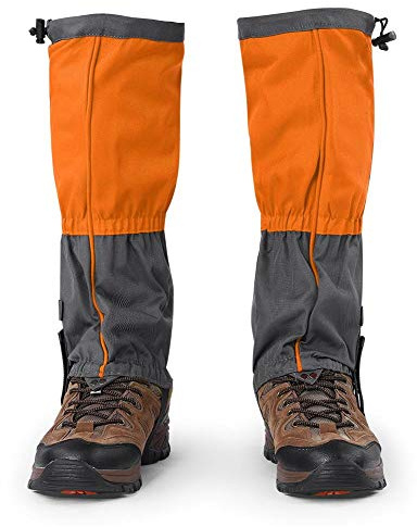 Gamasche Schuhe Abdeckung, Outdoor wasserdichte Sport Klettern Wandern Legging Gamaschen Schuh Stiefel Abdeckung für Erwachsene (1 Paar) (Orange)