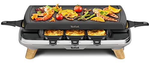 Raclette Tefal Gourmet 8 coupelles profondes 3 en 1 1350 W Gris