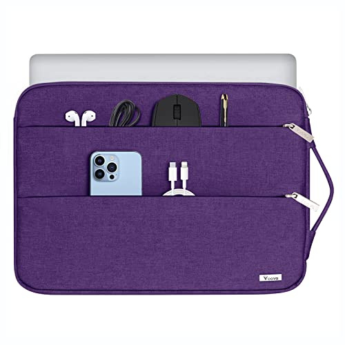 Voova Laptop Hülle 15.6 15,6 16 Zoll Wasserdicht Laptophülle Tablet Tasche mit Handgriff Laptop Sleeve Notebook Case für MacBook Air Pro Dell HP iPad Laptoptasche Violett