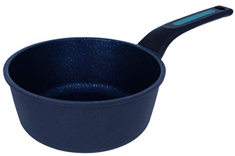 Arcos Cazo Antiadherente 20 cm Aluminio Fundido para Todo Tipo de Cocinas, Mango Ergonómico, Ahorro Energético, Apto Lavavajillas, Negro/Azul, Serie Thera