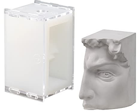 David Candle Silikonform große 3D-Charakter-Statue, halbe Gesicht, Kerzenherstellung, Heimdekoration, Werkzeug (LZ442-BJ)