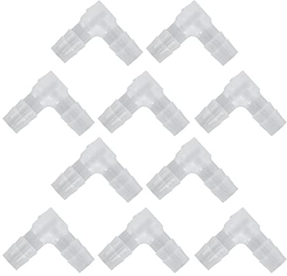 10 st armbågsslang hullingar plastmontering 90 grader lika hullingförsedd adapter L-form för akvarium 8 mm rörbeslag (8 mm)